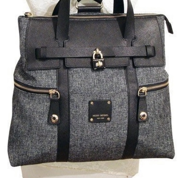 Henri Bendel Lrg JetSetter Bag Blk/Gray - Picture 1 of 11